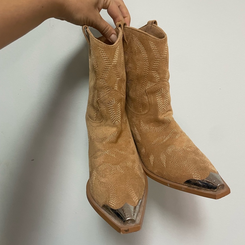 Billini suede tan cowboy boots